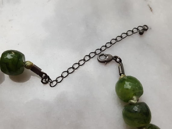 Necklace Jade Green Resin Beads 1 Strand Accessor… - image 3