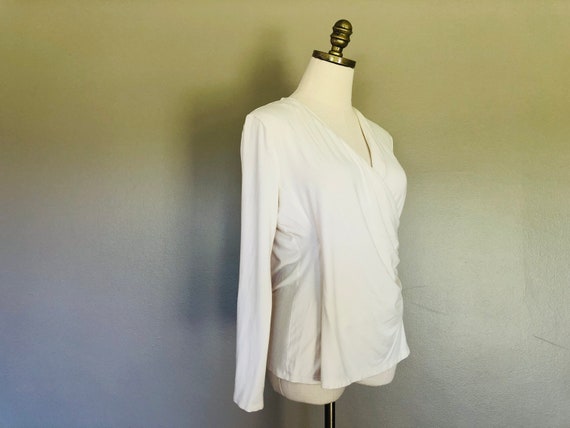 White Talbots Large Petite V Neck Pullover Vintag… - image 6