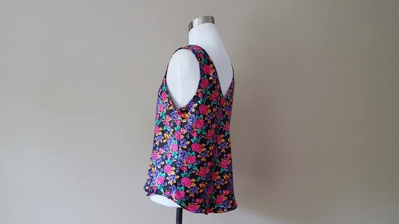Camisole Purple Multi Color Floral Large