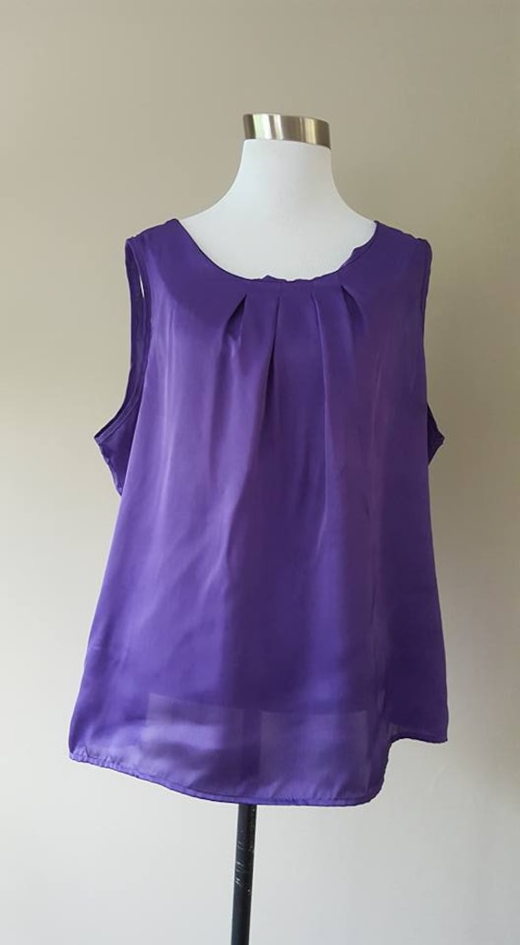 Camisole XL Shell Purple Pullover Top Cami Extra Large Polyester Vintage  Apparel .. 