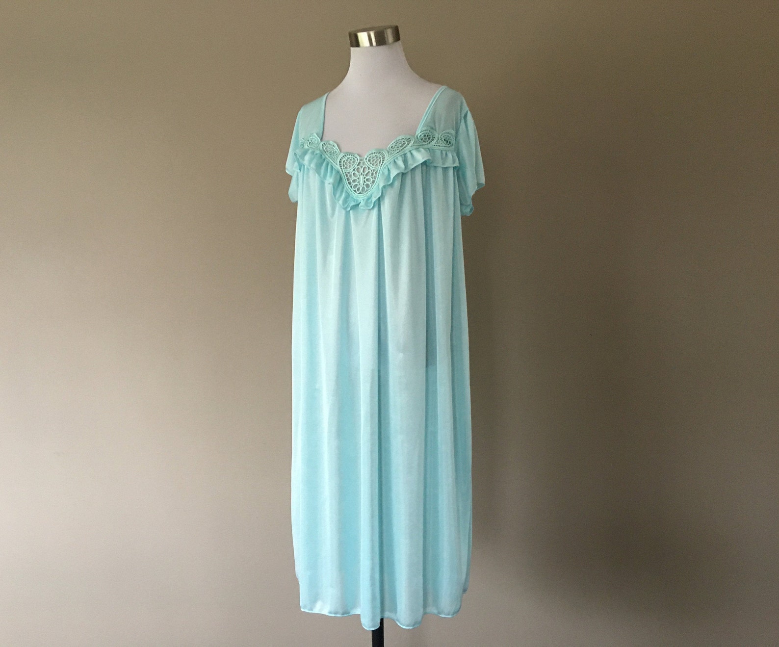 Nightgown Large LATI Fashion Intimates Blue Scoop Neck NWOT | Etsy