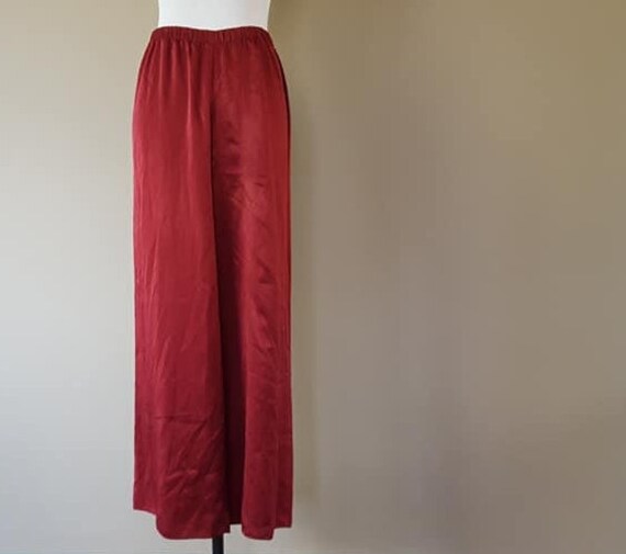 Sleep Pants Small Maroon Cranberry Wine Red Bed B… - image 1