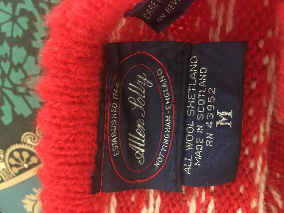 Pullover Sweater M Allen Solly Wool Medium Red White Blue and - Etsy