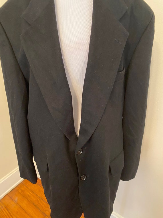 46R CASHMERE Men's Jacket Sports Coat Black Fiora… - image 2