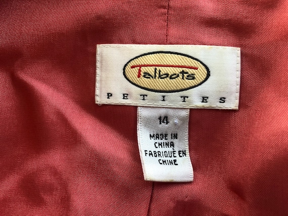 Jacket Size 14 Talbots Petites Orange Black Fring… - image 6