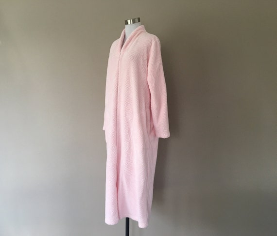 Robe Large Miss Elaine Pink Fuzzy Zipper Front Lon