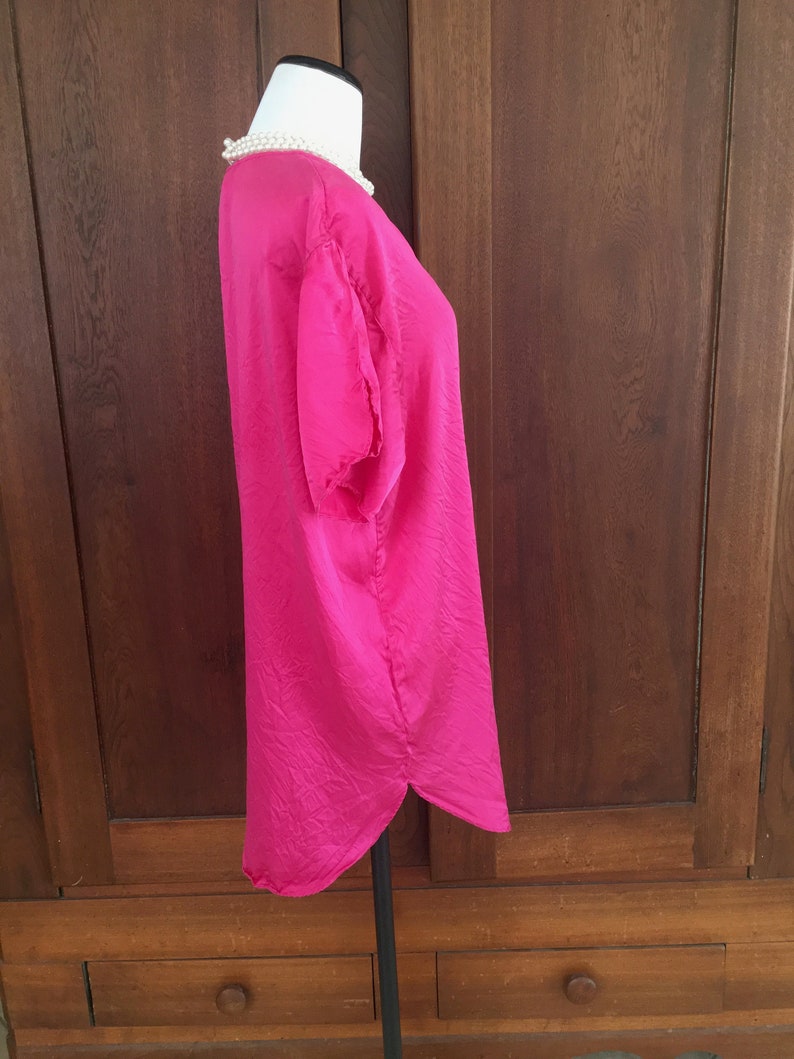 SILK Victoria/'s Secret Sleep Shirt Pink Medium Gold Label