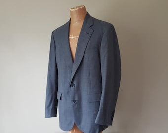 WOOL Jacket XL Palm Beach Blue Tweed Vintage Apparel