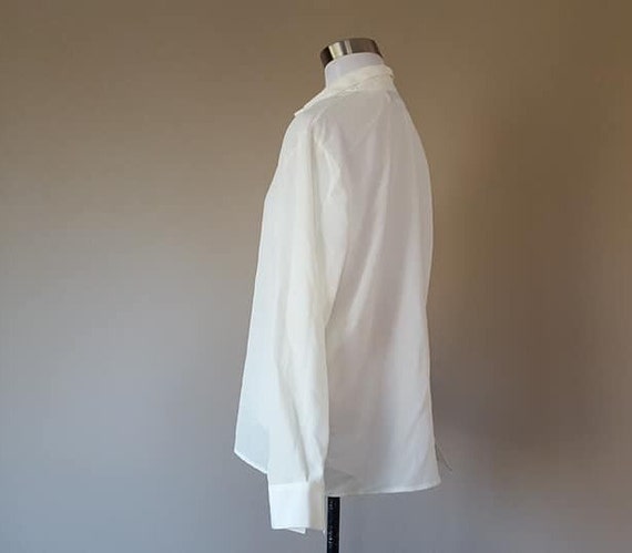 Blouse Size 6 Alexandria White Long Sleeved  Poly… - image 3