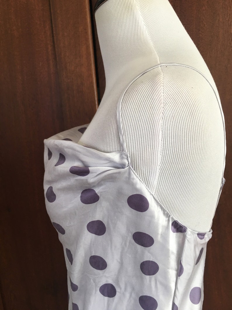 SILK Nightgown Victoria/'s Secret Small Lavender with Purple Polka Dots Asymmetrical Hem