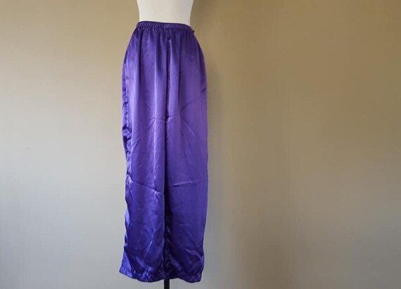paarse grote slaapbroek elastische taille pyjama broek vintage lingerie Kleding Dameskleding Pyjamas & Badjassen Pyjamashorts & Pyjamabroeken 