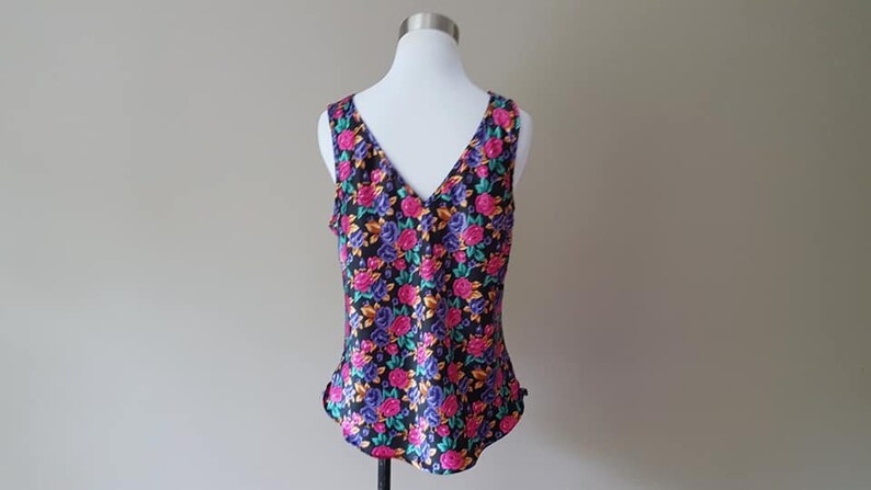 Camisole Purple Multi Color Floral Large