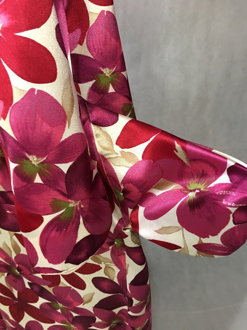 Caftan Small Oscar De la Renta Long Sleeves Zipper Front Pockets Satin ..