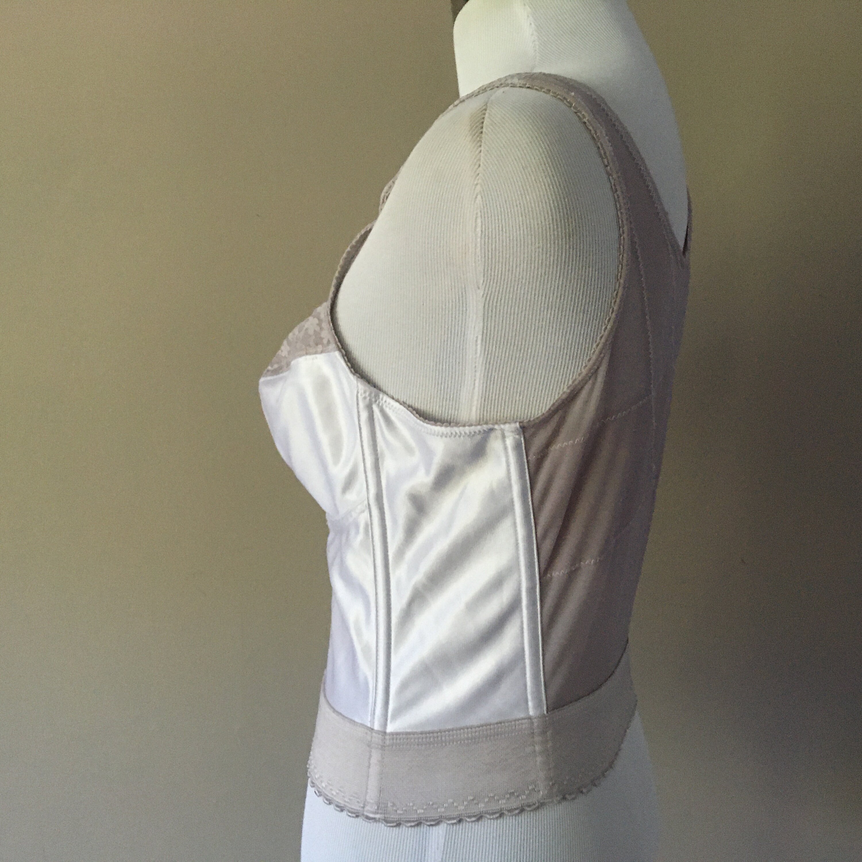 Bra 36C Exquisite Form White Gray Longline Wide Strap Front | Etsy