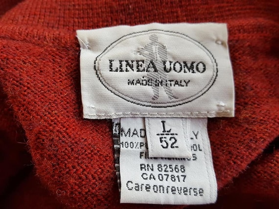 Sweater Large Linea Uomo Made in Italy Burgundy Merino Wool Long Sleeves  Collared Neck Buttons Vintage Apparel -  Hong Kong