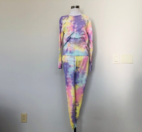 Pajamas Extra Small JUST LOVE Cotton Waffle Tie Dye Weave Sleep Set Vintage Etsy UK