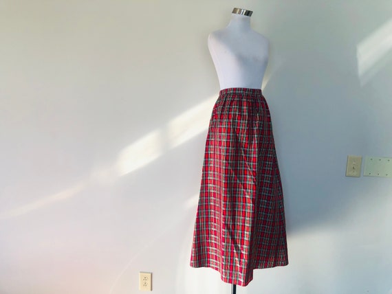 Skirt Extra Large Copper Key Christmas Red Plaid … - image 3
