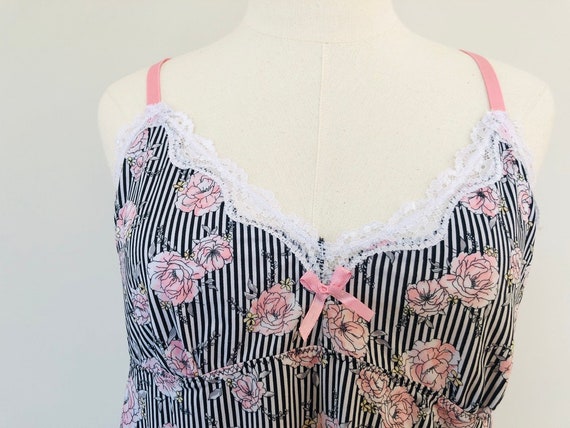 Camisole XL Marilyn Monroe Cami  Black Pink Flora… - image 9