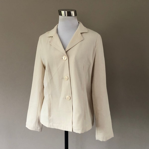 Jacket Size 8P Sag Harbor Eggshell White Long Sleeves Vintage