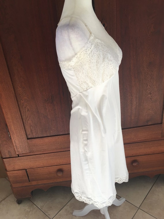 Vintage Van Raalte Full Slip Size 34 White Lace mh - image 5