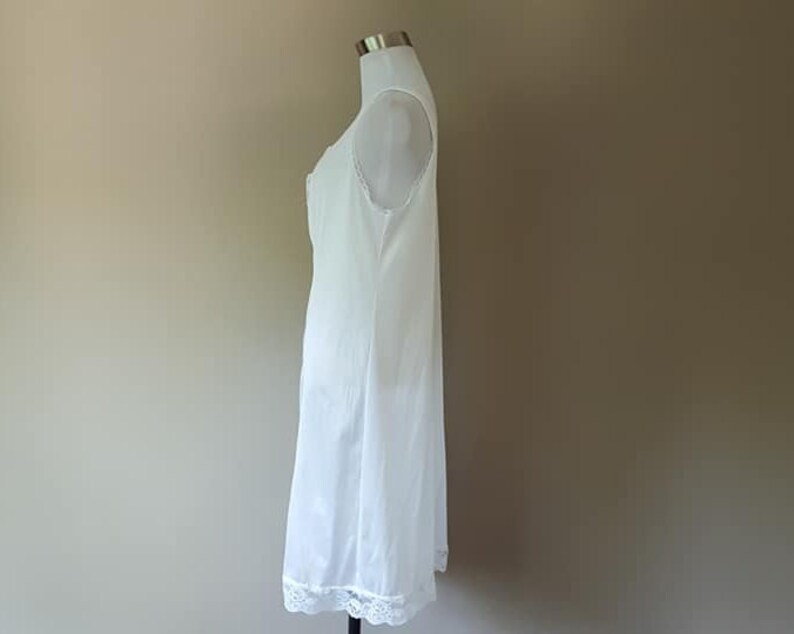 Full Slip Size 38 Blair Large White Nylon and Lace Slip Dress Vintage Lingerie