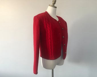 Jacket Small Talbots Red Wool  Vintage mh