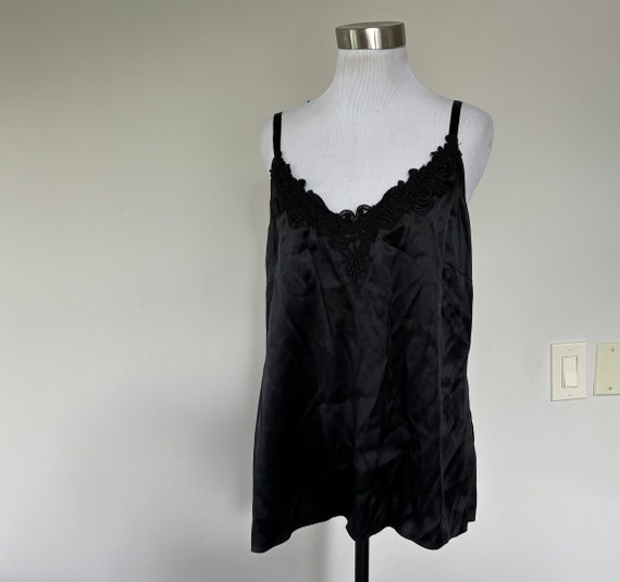 Extra Large Black V Neck Camisole   Vintage - image 1