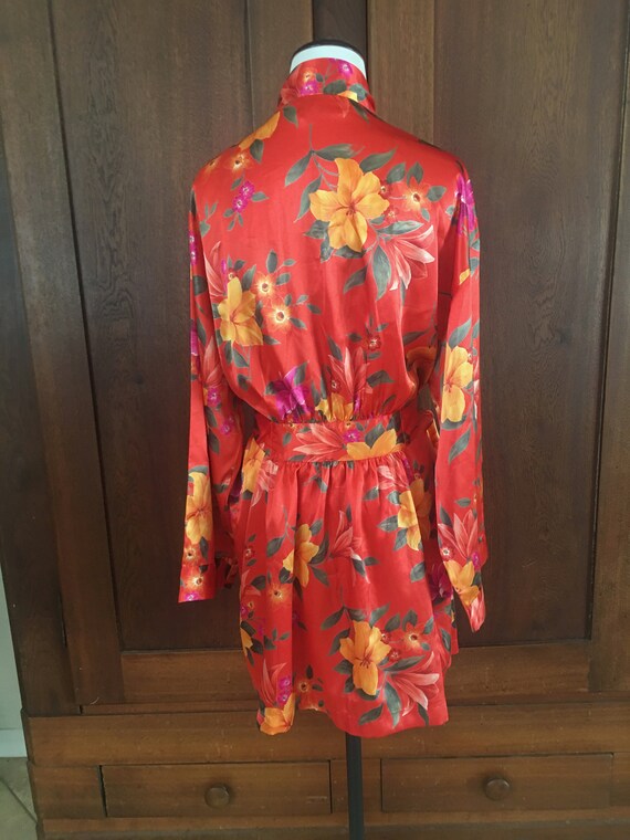 Victoria's Secret Heart Label Peignoir Floral Orange … Gem