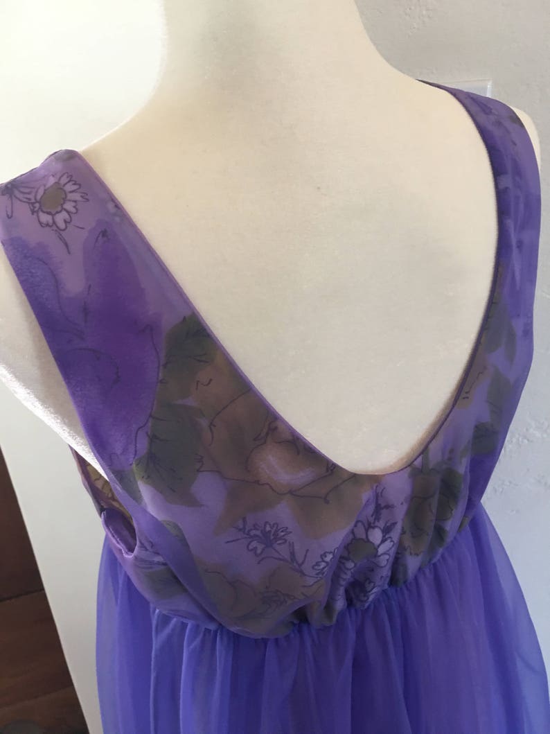 Wear it like Mrs Maisel Medium Montgomery Ward Peignoir Set Fabulous 1960/'s Deep Purple Chiffon Peignoir Set Medium 200 Sweep Vintage
