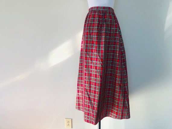 Skirt Extra Large Copper Key Christmas Red Plaid … - image 8