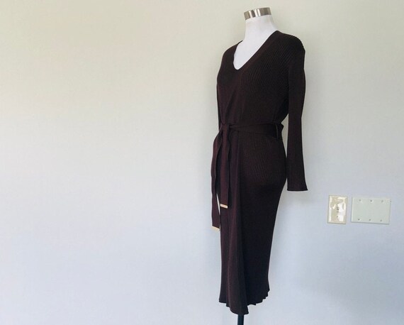 Dress Medium Calvin Klein Brown Stretchy Wiggle B… - image 2