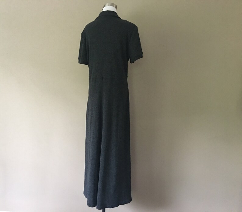 Shirt Dress Small Ronni Nicole Charcoal Gray Made In USA Button Front Acrylic Vintage Apparel ..