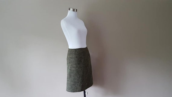 Skirt Size 14 Anne Klein A-Line Wool Blend Green … - image 5