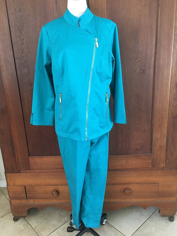 Pants Suit Bob Mackie Wearable Art Turquoise Pants