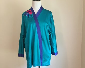 Night Shirt Nylon Small Irregular Blue Made in USA Vintage ..