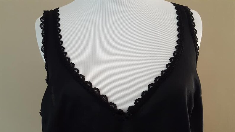 Camisole Size 38 Montgomery Ward Cami Black Nylon Medium Vintage Lingerie