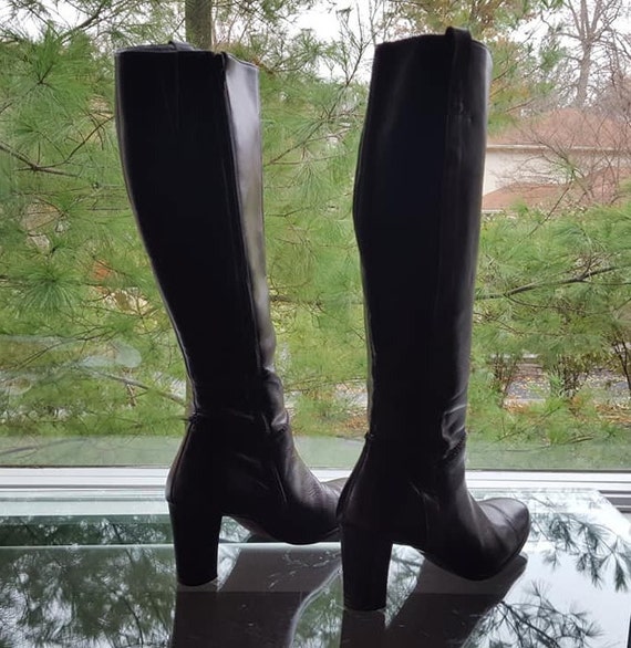 Boots Paul Green Handmade Brown Leather High Knee Made in - Etsy