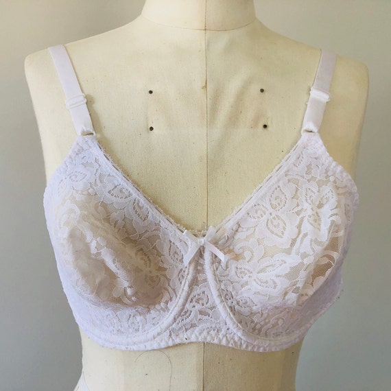 Bra 34C Bali White Lacy Soft Cup Brassiere Metric 75 Vintage Lingerie -   Canada