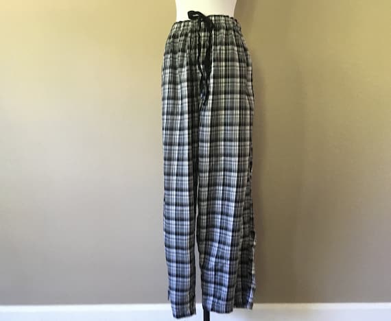Sleep Pants Plus Size 1X IZOD Gray White Plaid Bed Bottoms Rayon Elastic Band Waist Vintage Lingerie Etsy Canada