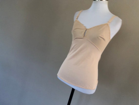 Camisole Size 32 OLGa Nude Nylon V Neck Vintage L… - image 6