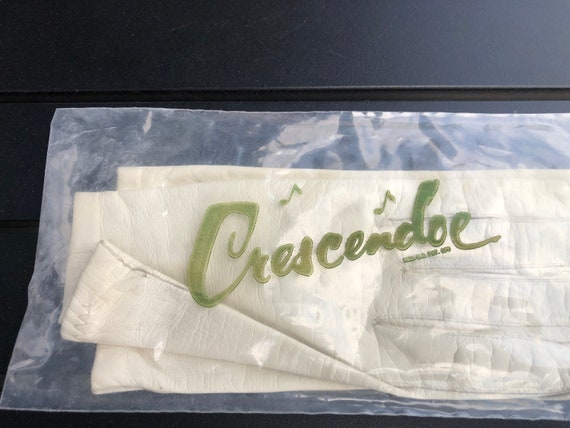 Leather Gloves CRESCENDOE Vanilla White Made In W… - image 2