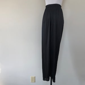 Sleep Pants Medium Black Pajama Bottoms Pants Elastic Waist Resting Lounge Wear Vintage