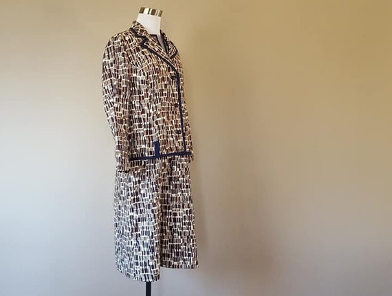 Dress Suit Size 14 Large Geometric Pattern 1960's… - image 1