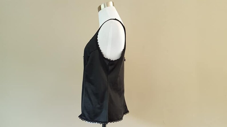 Camisole Size 38 Montgomery Ward Cami Black Nylon Medium Vintage Lingerie