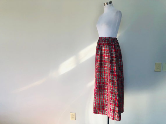 Skirt Extra Large Copper Key Christmas Red Plaid … - image 7