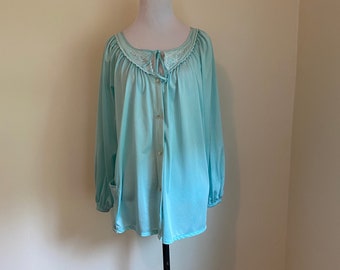 Size 38 Carole Bed Jacket Nylon with One Pocket Blue...