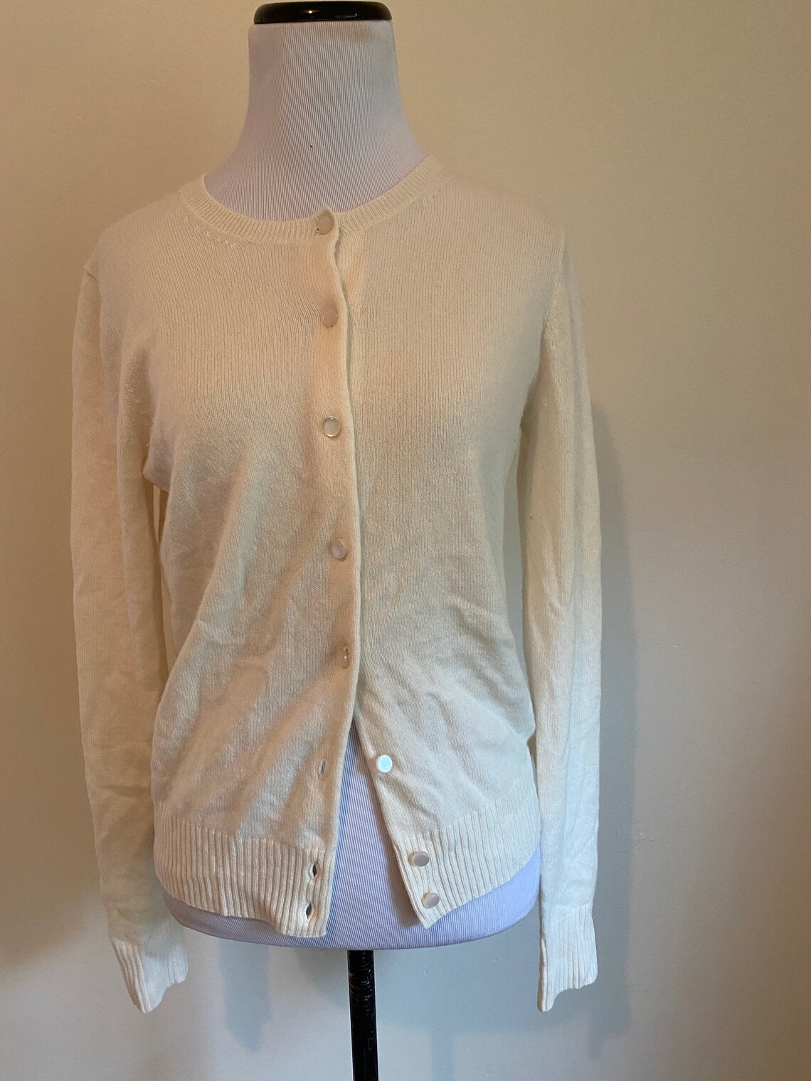 CASHMERE Medium Cardigan Sweater by J. Crew Winter White Etsy