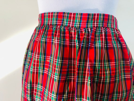 Skirt Extra Large Copper Key Christmas Red Plaid … - image 9