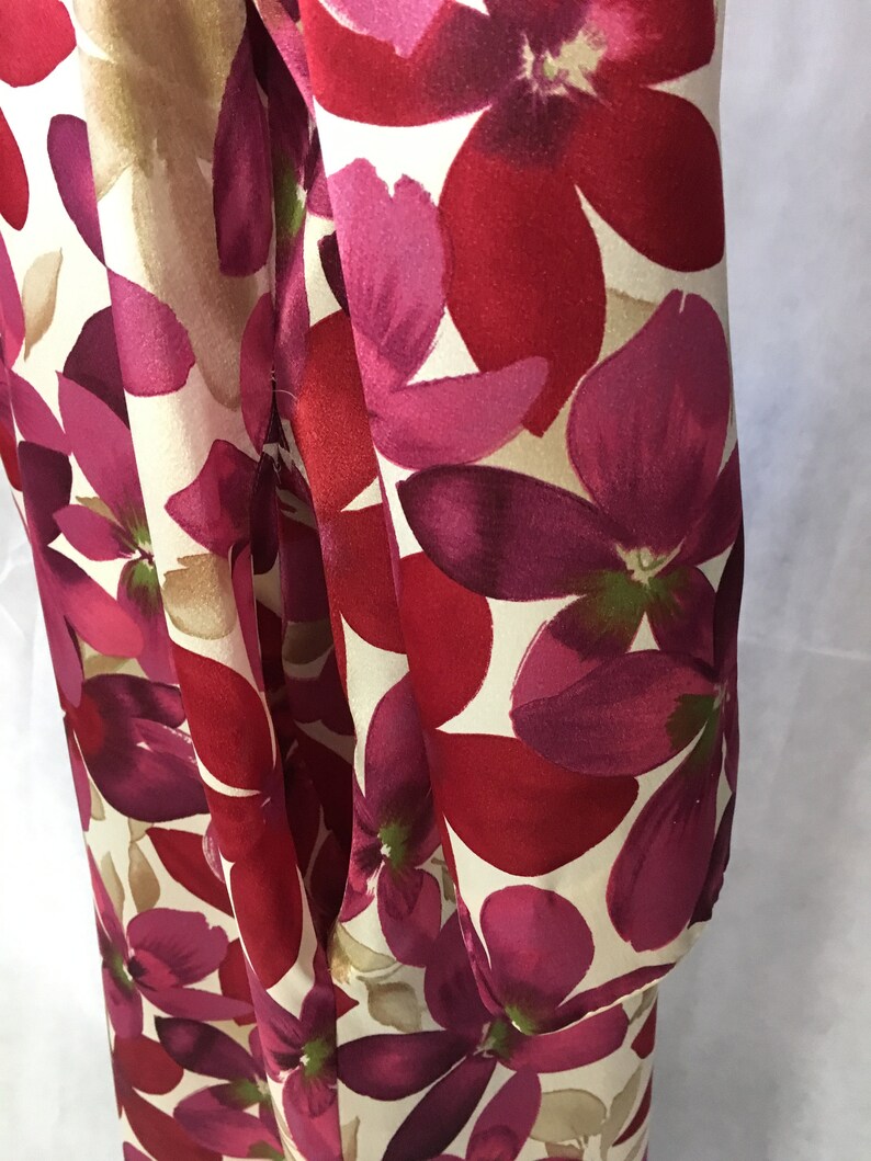 Caftan Small Oscar De la Renta Long Sleeves Zipper Front Pockets Satin ..