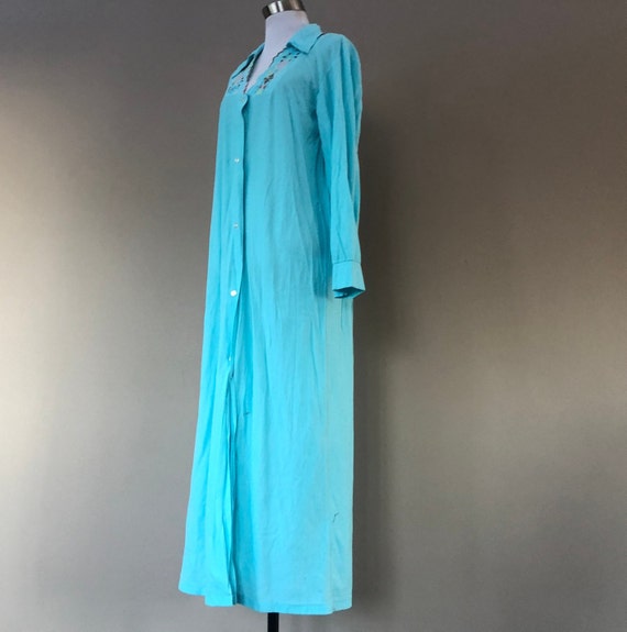 Robe & Nightgown Medium JC Penney Turquoise Long … - image 4